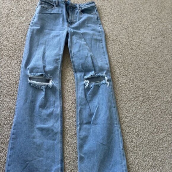 Francesca's Collections Denim - Francesca's Collections Light Blue High Rise Distressed Jeans